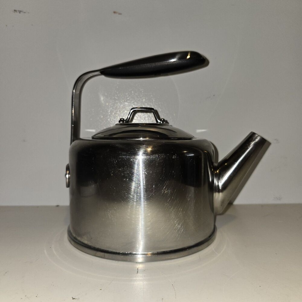 All Clad 2-Quart Tea Kettle Stainless Steel Cantalever Handle No Whistle